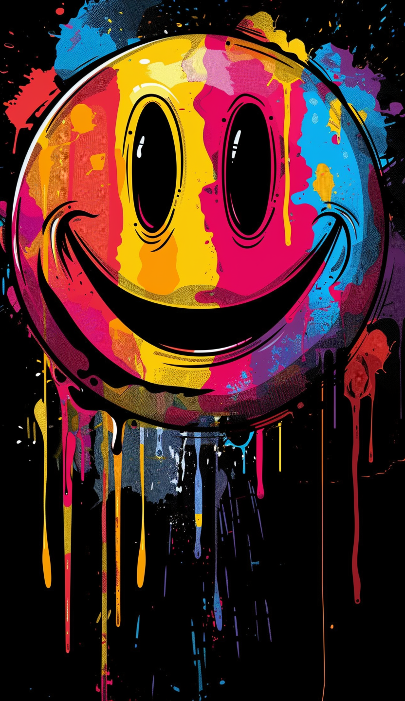 Neon Smiley Face Air Freshener