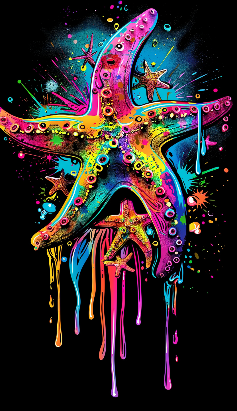 Neon Starfish Air Freshener