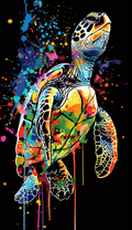 Neon Swimming Sea Turtle Air Freshener