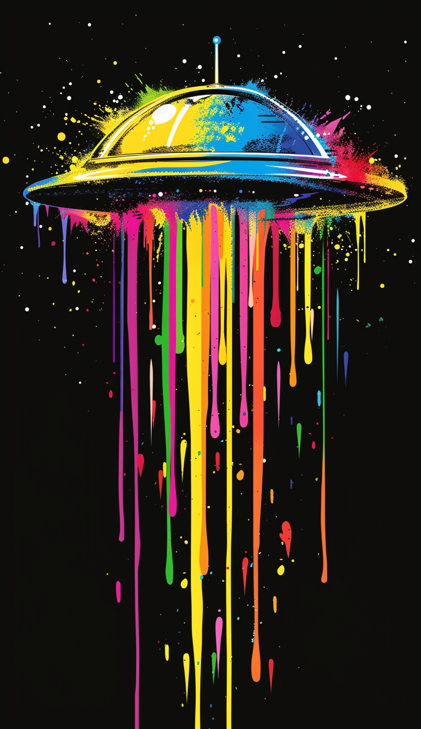 Neon Saucer Rainbow Drips Air Freshener