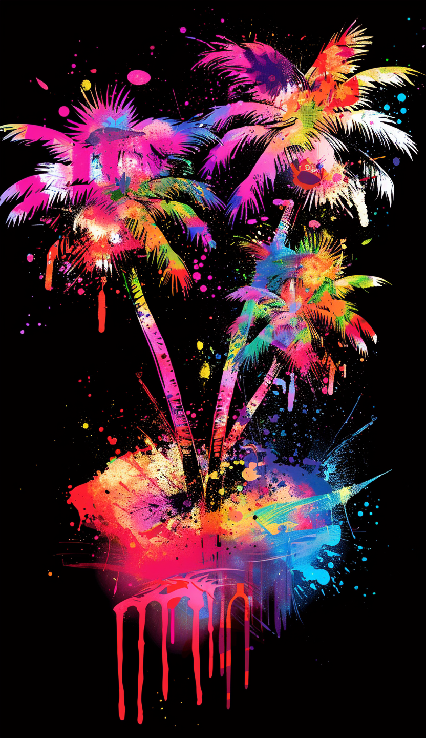 Neon Tropical Palm Trio Air Freshener