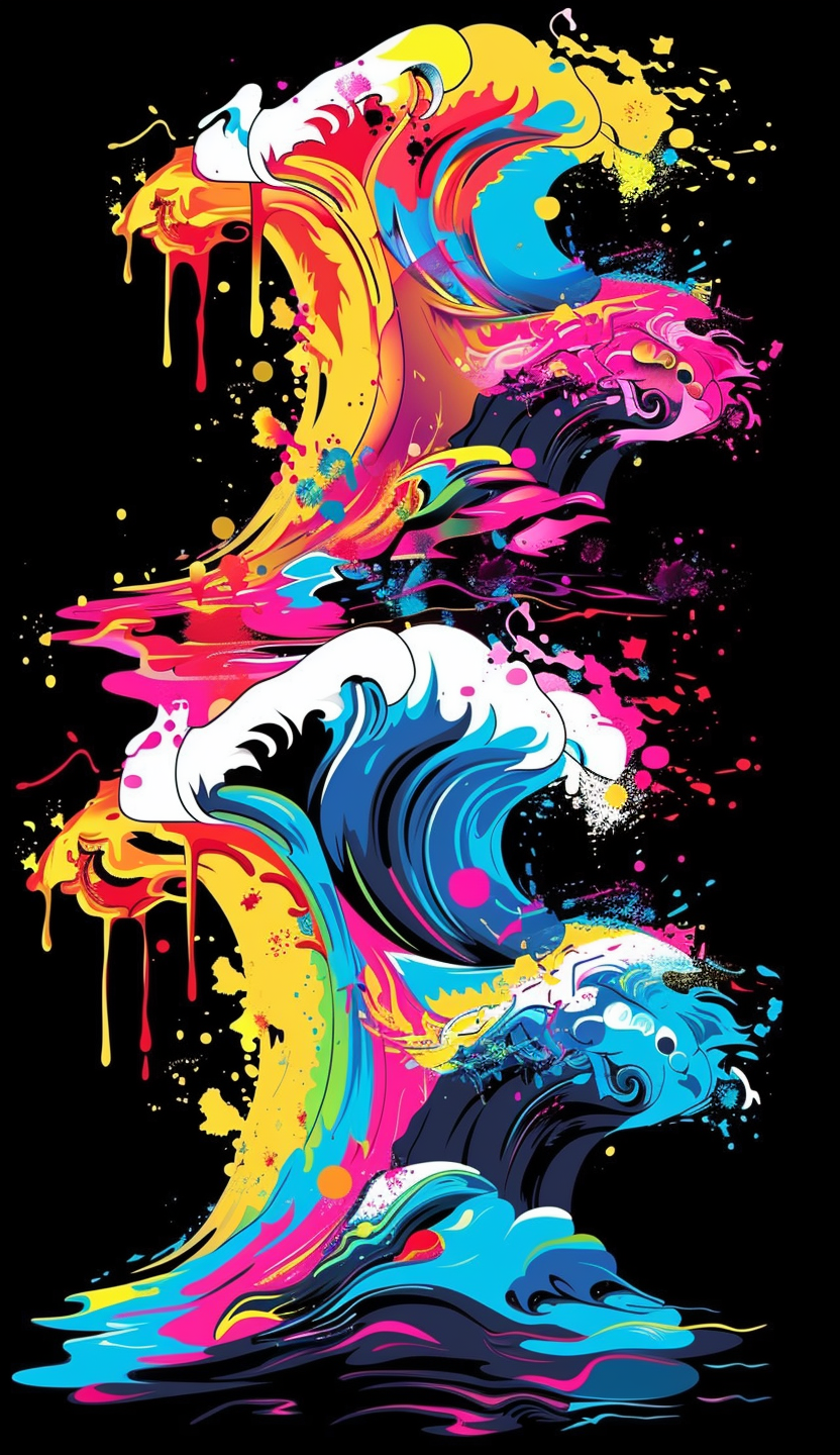 Neon Ocean Wave Duo Air Freshener