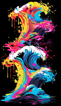 Neon Ocean Wave Duo Air Freshener