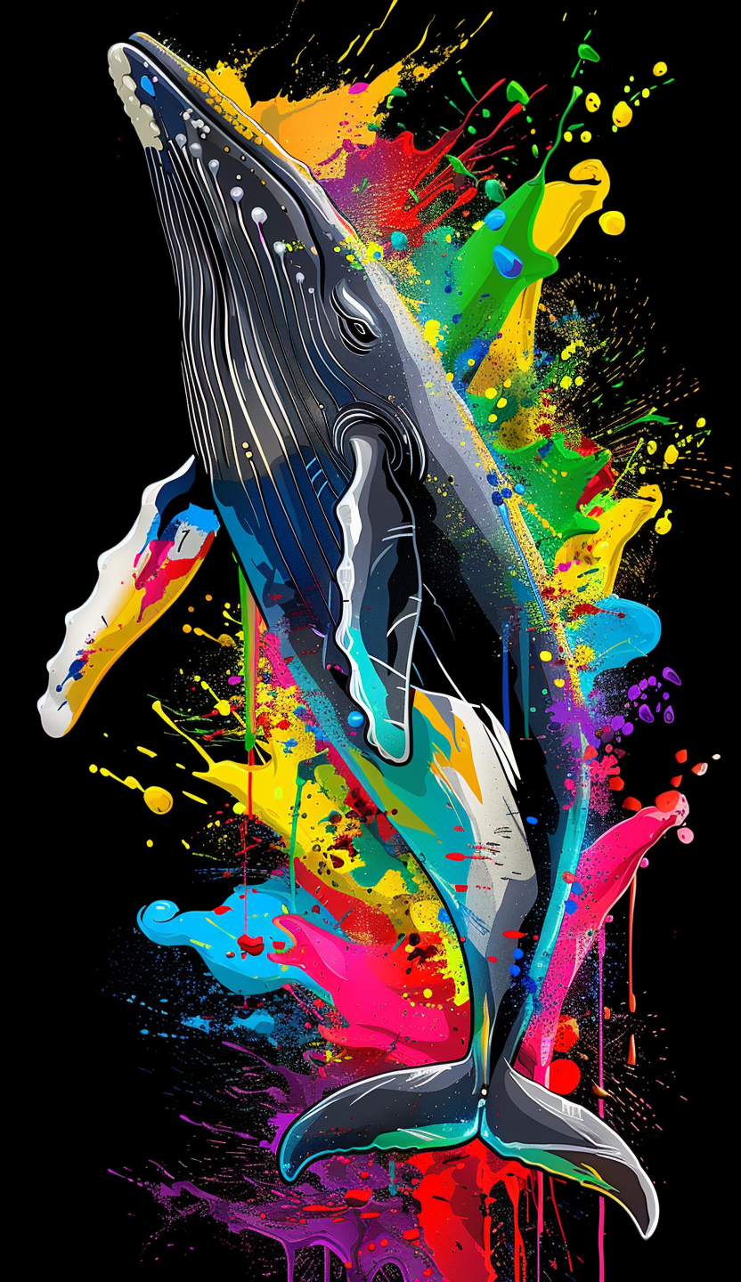 Neon Breaching Humpback Air Freshener