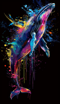 Neon Cosmic Whale Air Freshener