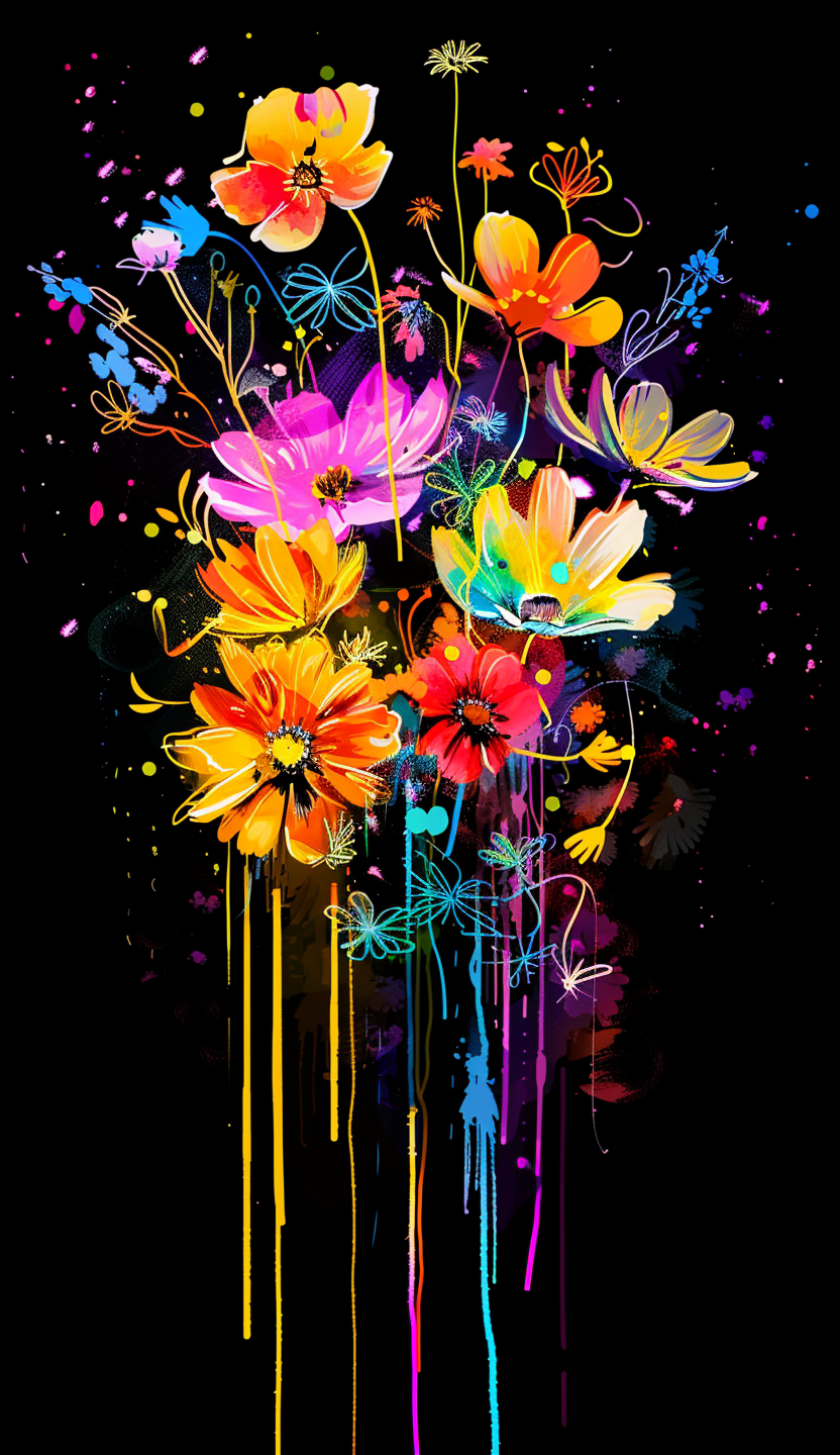 Neon Golden Flower Garden Air Freshener