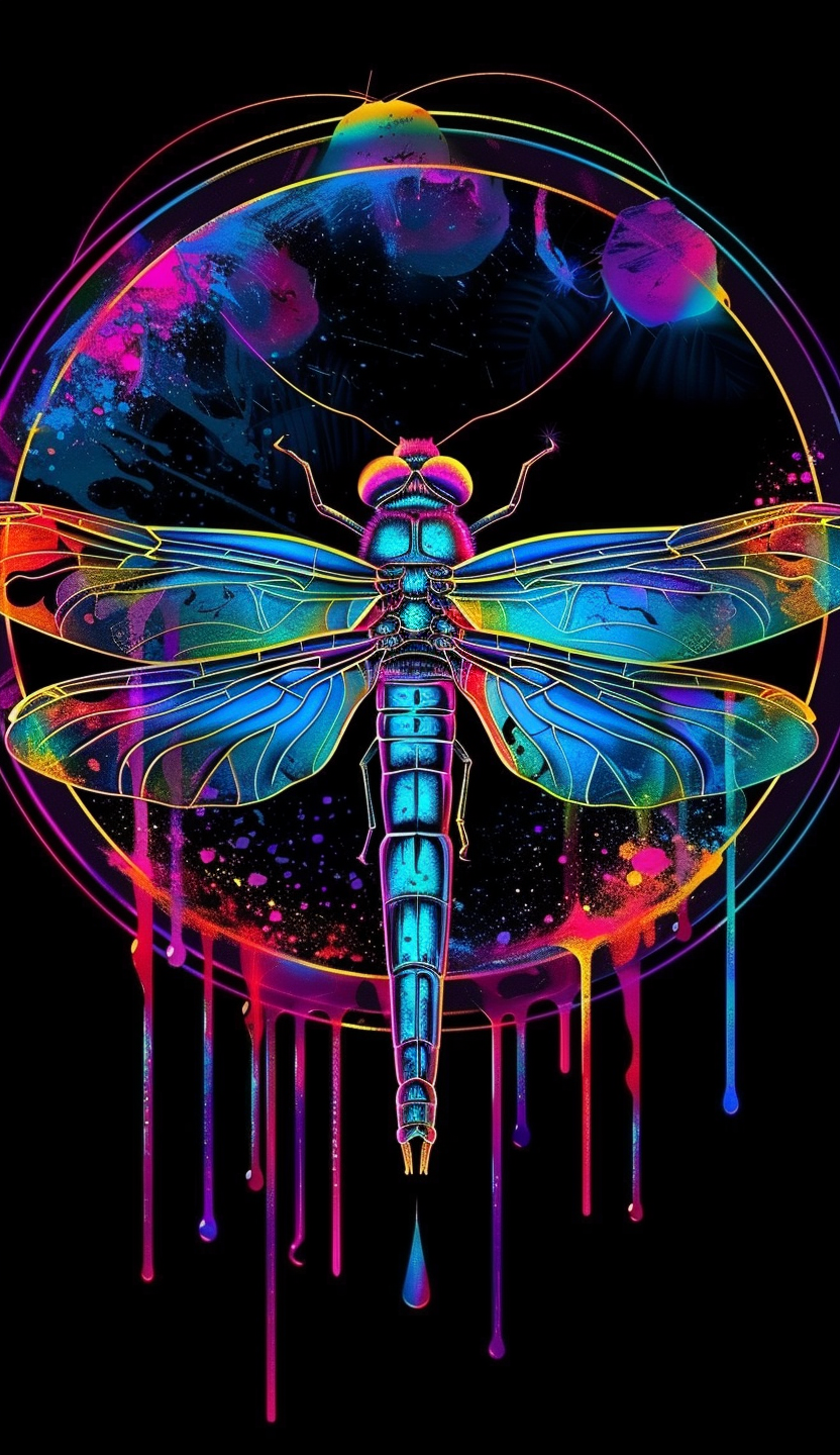 Neon Cosmic Dragonfly Air Freshener