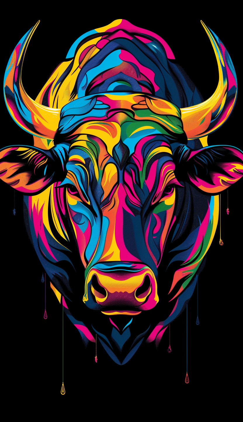 Neon Bull Portrait Air Freshener