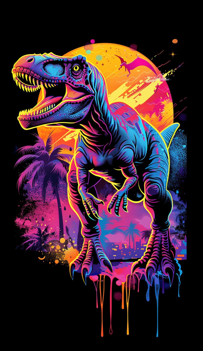 Neon Sunset T-Rex Air Freshener