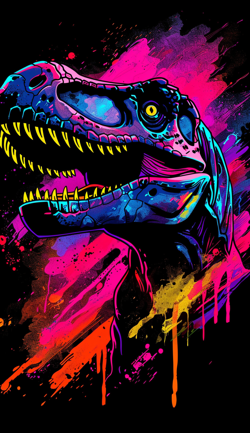 Neon T-Rex Portrait Air Freshener