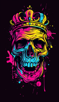 Neon Crowned Skull Air Freshener
