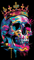 Neon Crowned Skull Profile Air Freshener