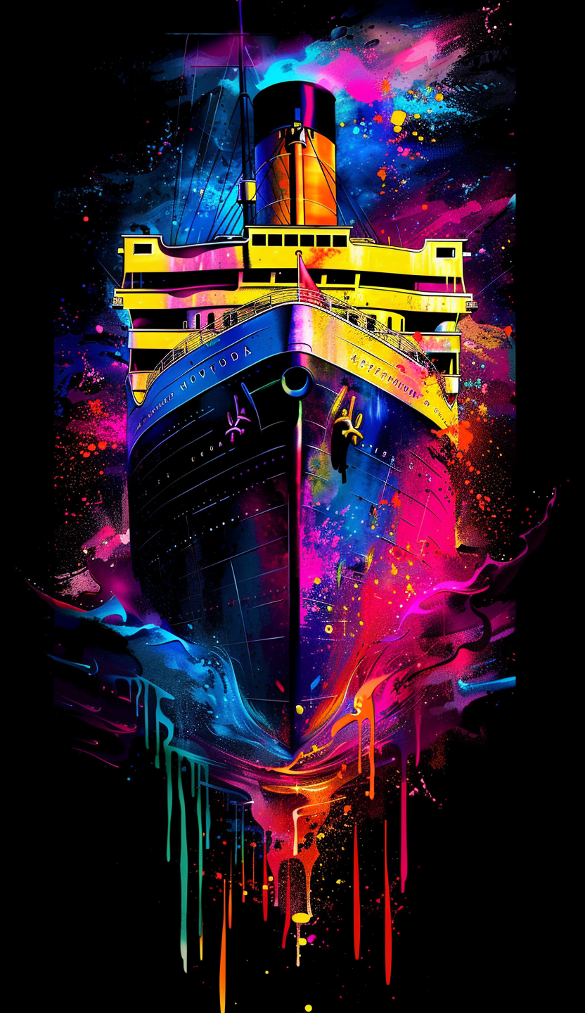 Neon Galaxy Ship Air Freshener