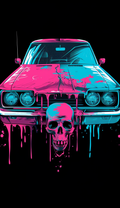 Neon Classic Car Skull Air Freshener