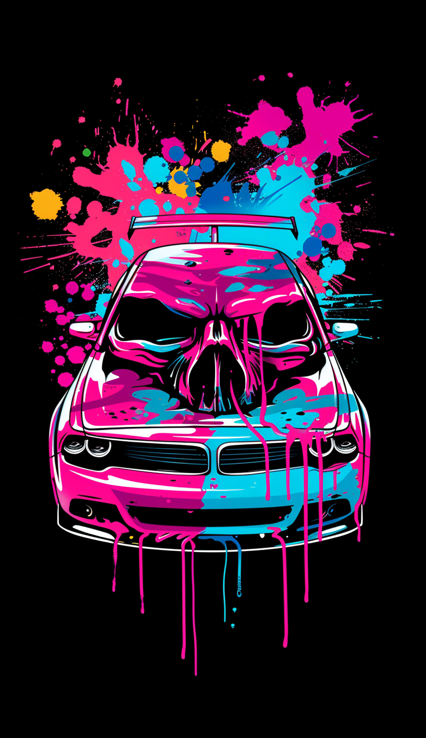 Neon Skull Race Car Air Freshener
