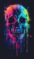 Neon Cracked Skull Air Freshener