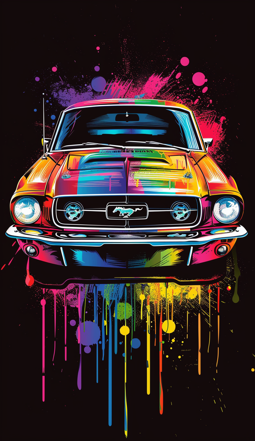 Neon Classic Mustang Air Freshener