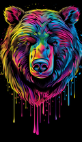 Neon Rainbow Grizzly Air Freshener