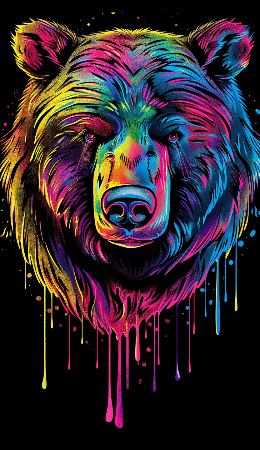 Neon Rainbow Grizzly Air Freshener