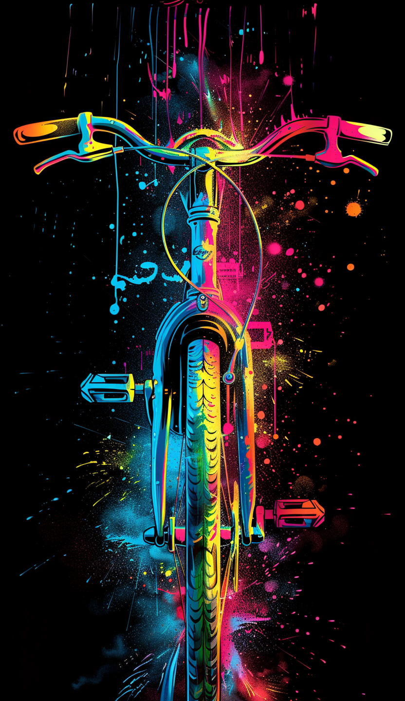 Neon Bicycle Front View Air Freshener