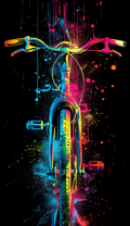 Neon Bicycle Front View Air Freshener