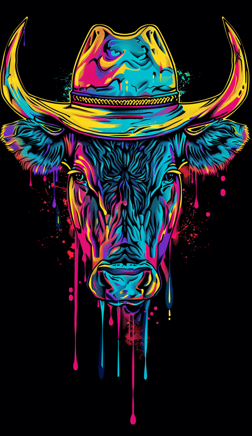 Neon Cowboy Longhorn Air Freshener