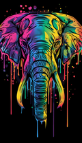 Neon Elephant Portrait Air Freshener