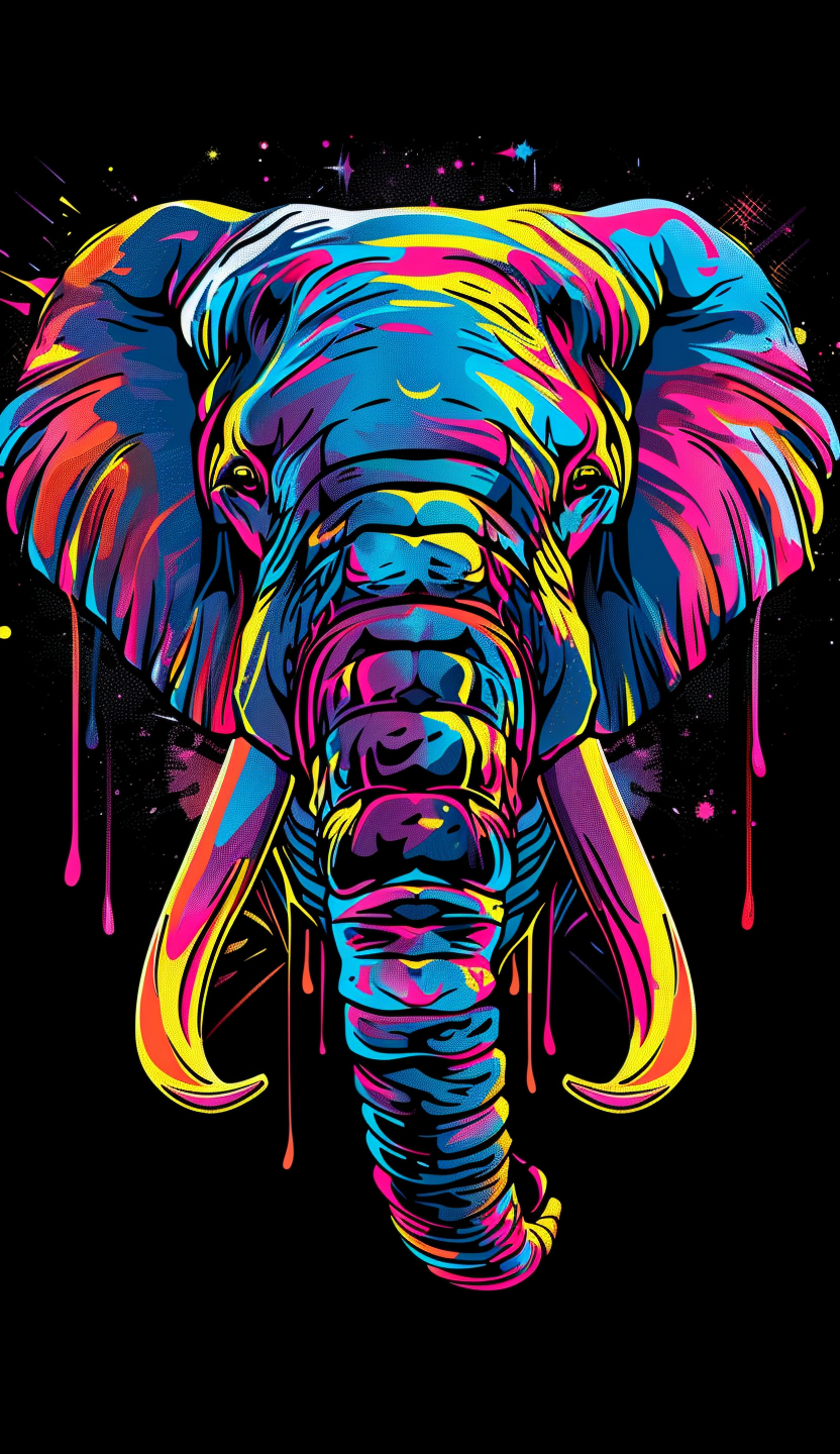 Neon Rainbow Elephant Air Freshener