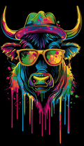 Neon Cowboy Bull Sunglasses Air Freshener