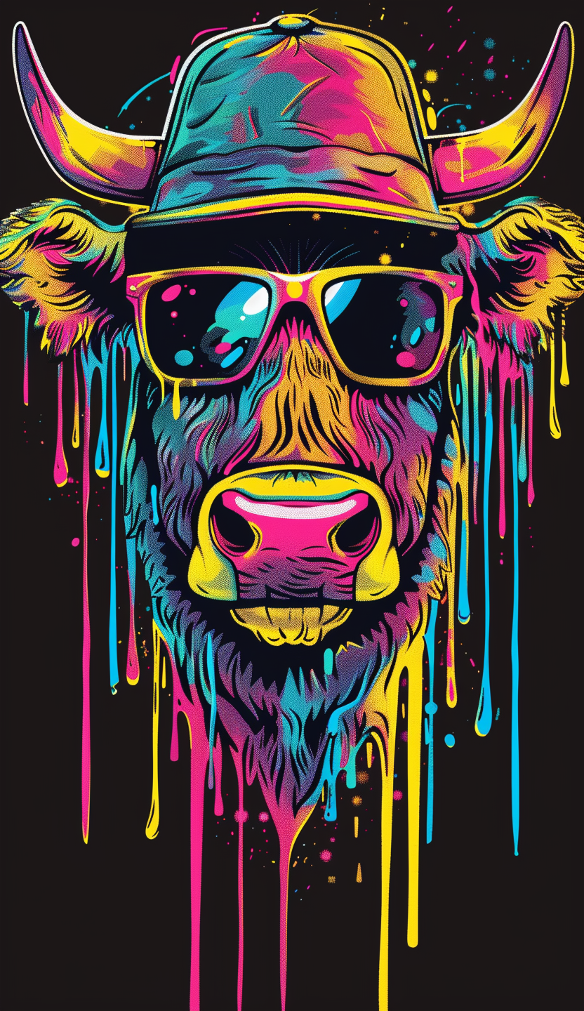 Neon Cool Cowboy Bull Air Freshener