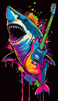 Neon Shark with Guitar Air Freshener