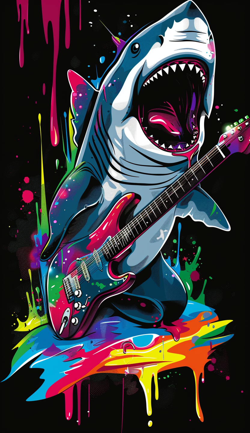 Neon Rock Star Shark Air Freshener