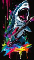 Neon Rock Star Shark Air Freshener