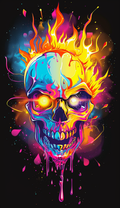 Neon Fire Skull Air Freshener