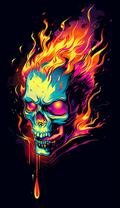 Neon Blazing Skull Air Freshener