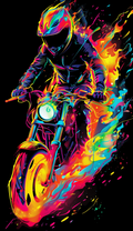 Neon Flaming Motorcycle Rider Air Freshener