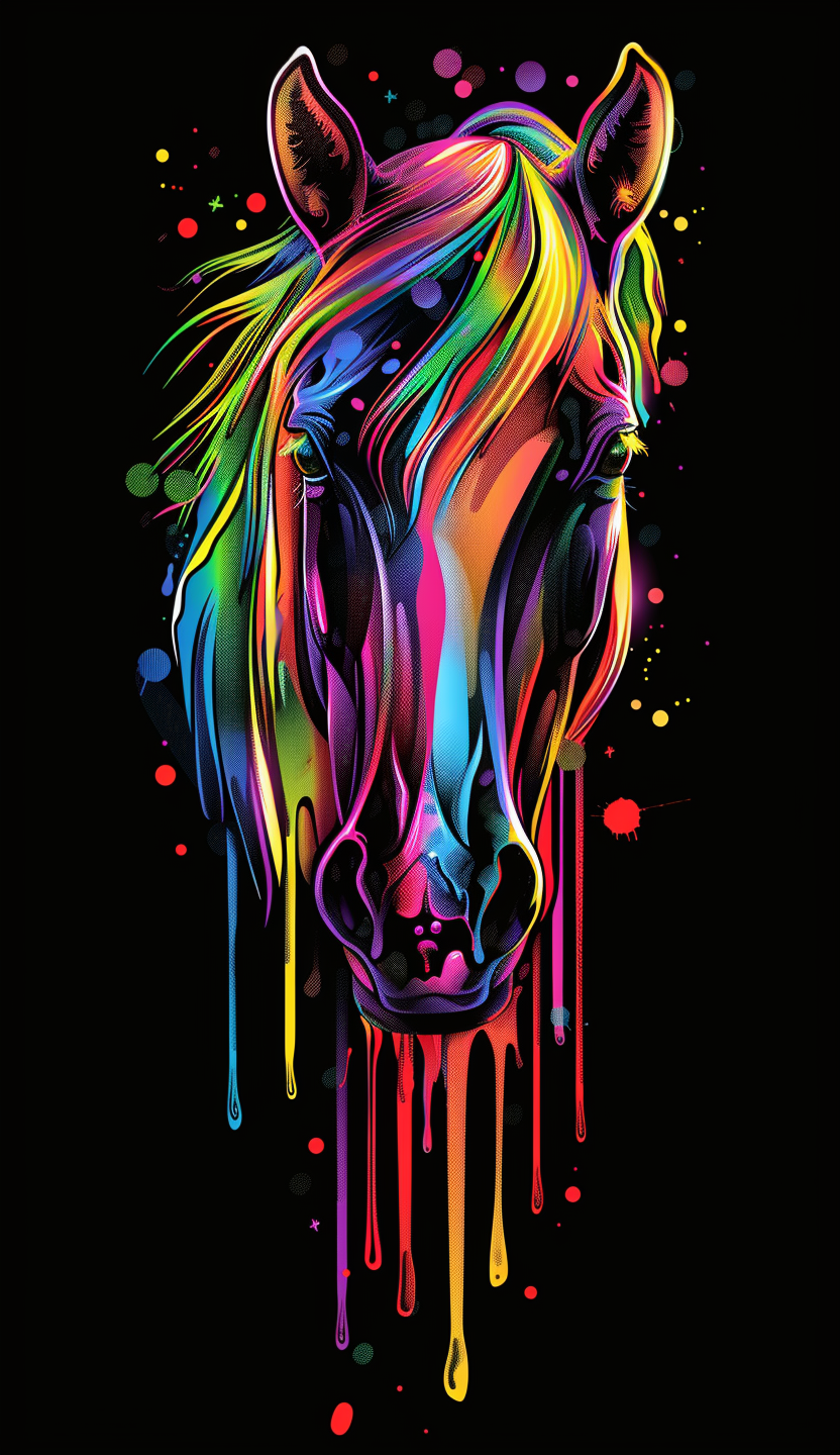 Neon Horse Portrait Air Freshener