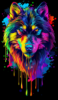 Neon Wolf Stare Air Freshener