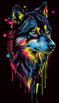Neon Wolf Looking Right Air Freshener