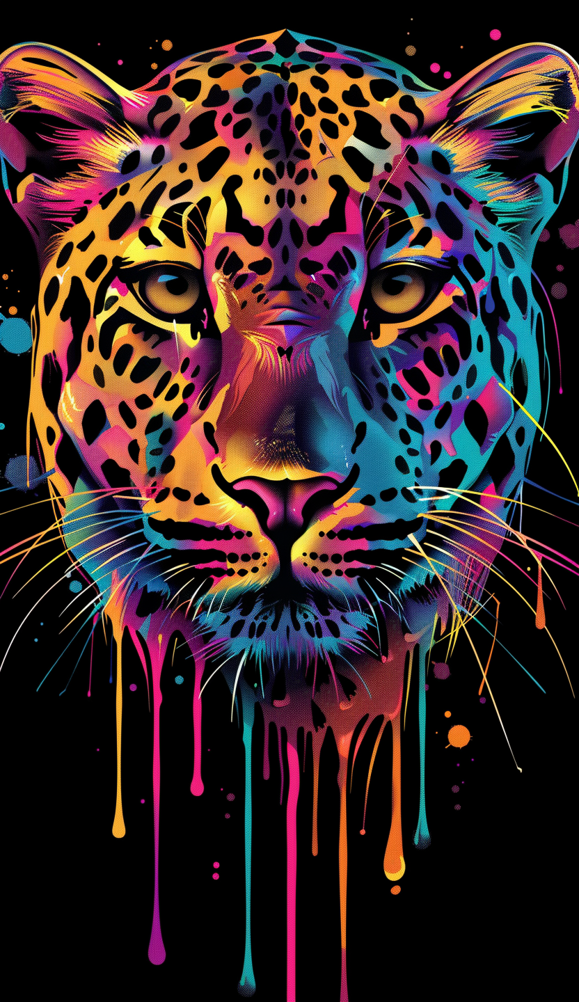 Neon Leopard Portrait Air Freshener