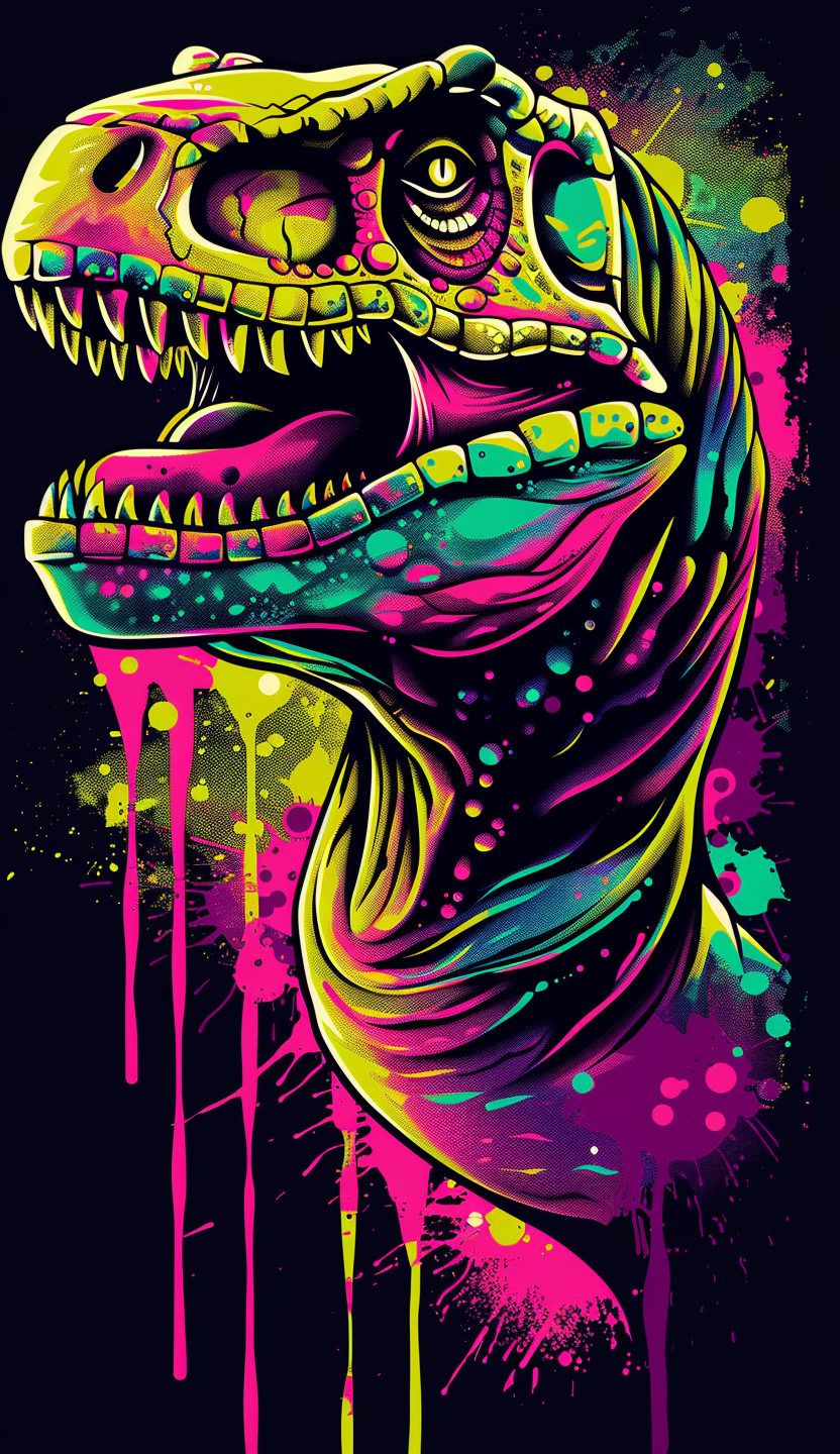Neon Dinosaur Grin Air Freshener