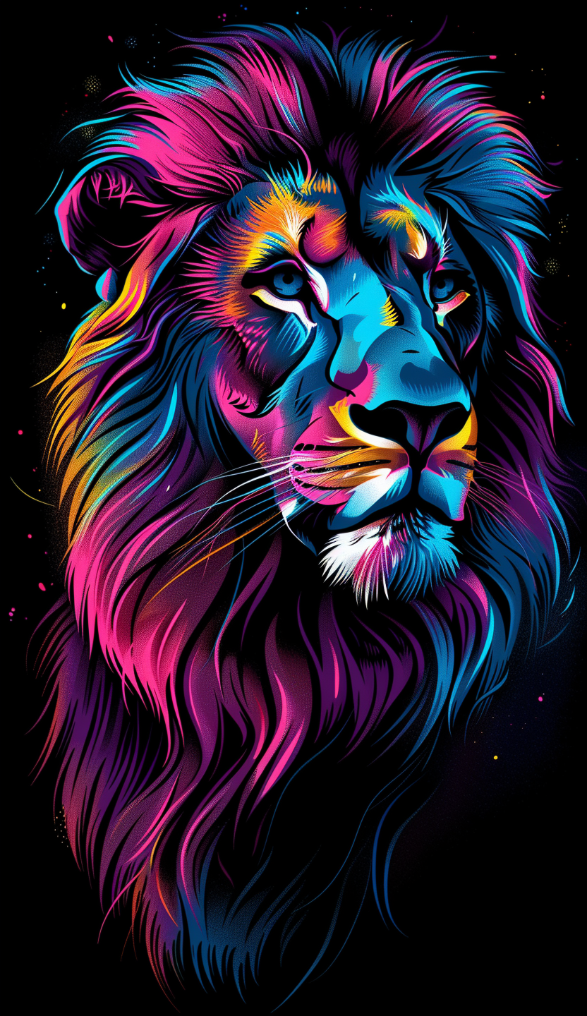 Neon Lion Profile Air Freshener
