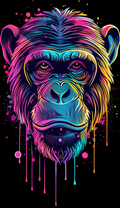 Neon Chimpanzee Portrait Air Freshener