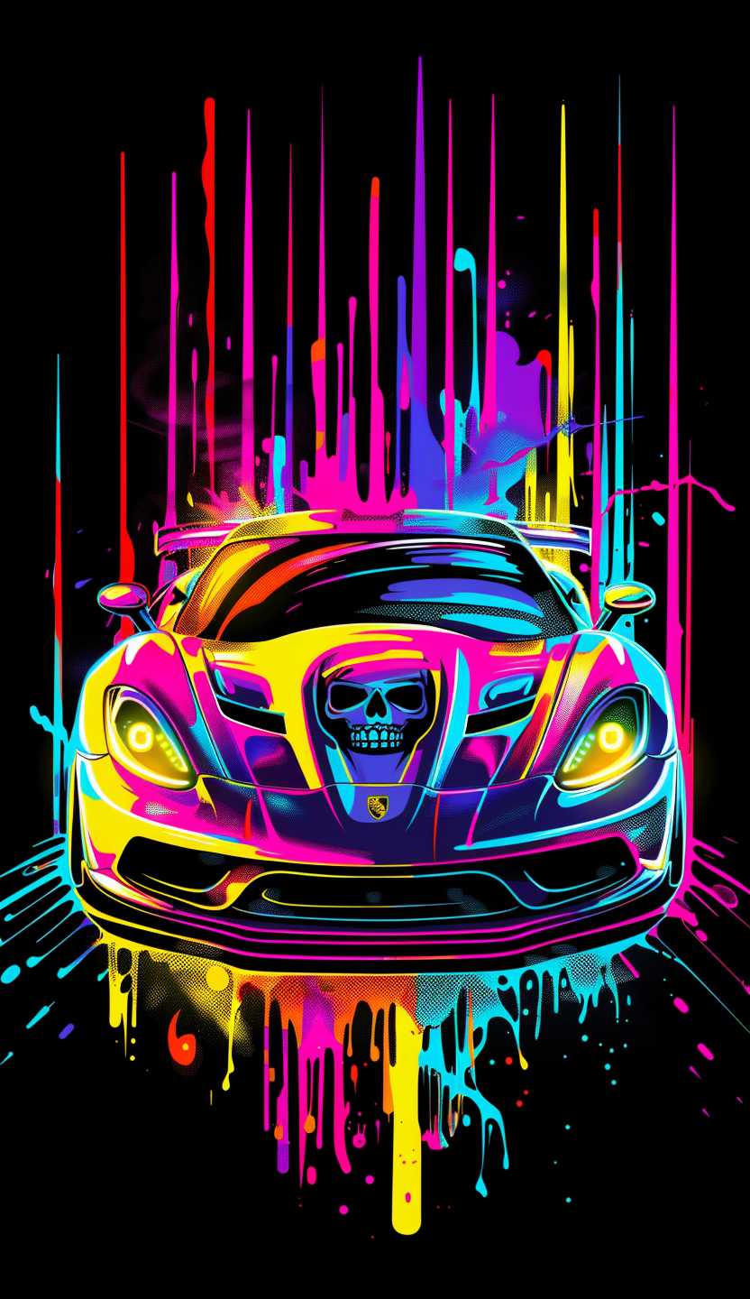 Neon Skull Hood Supercar Air Freshener