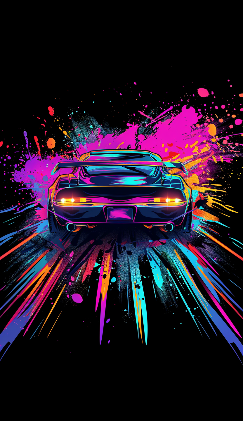 Neon Sports Car Speed Trail Air Freshener