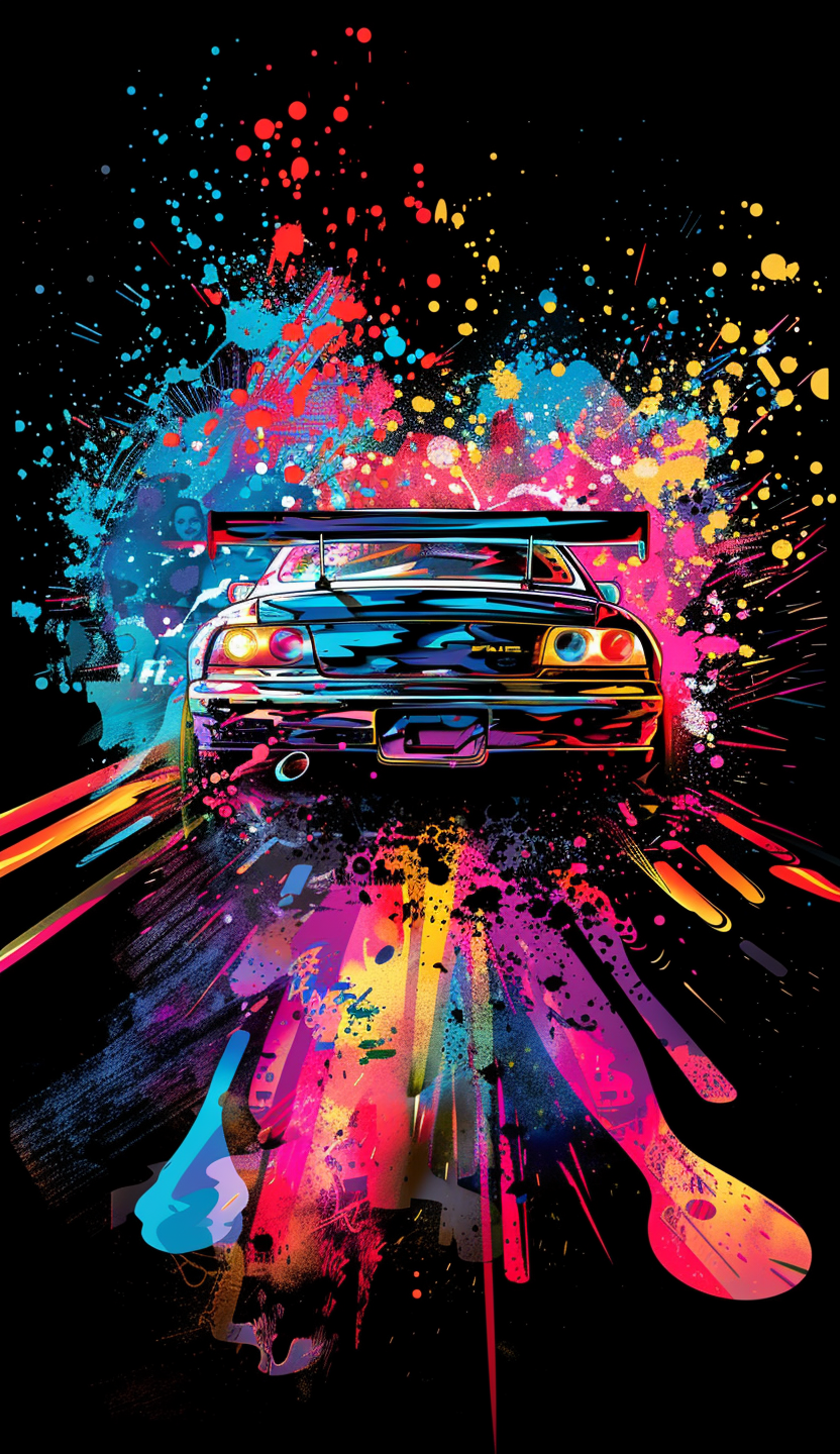 Neon Winged Tuner Car Air Freshener