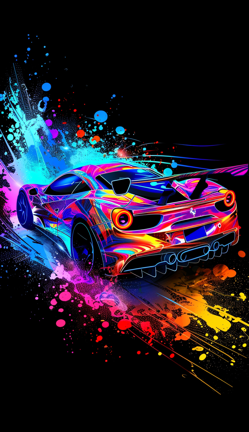 Neon Rainbow Exotic Car Air Freshener
