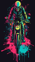 Neon Skeleton Motorcycle Rider Air Freshener