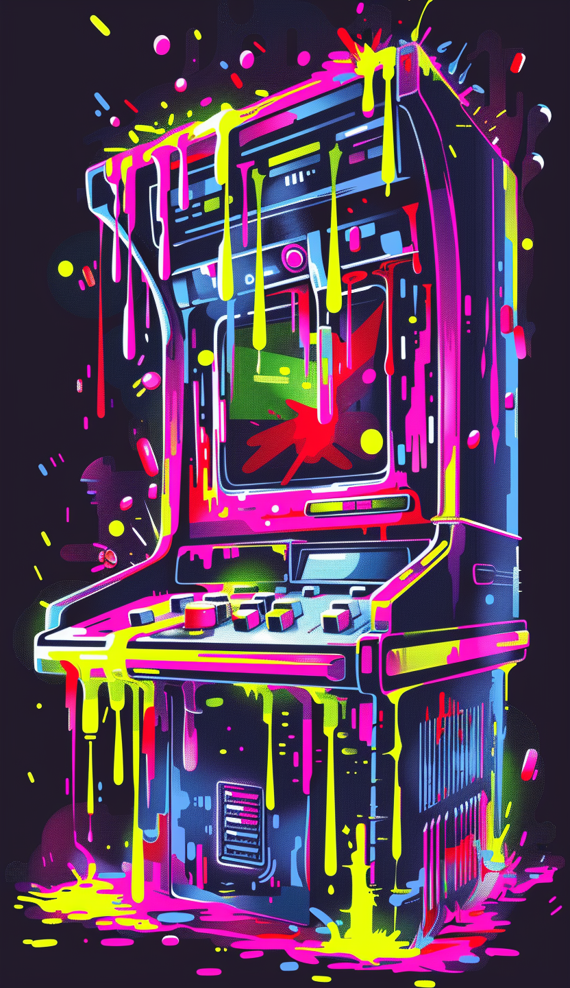 Neon Retro Arcade Machine Air Freshener