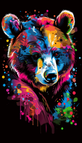 Neon Bear Paint Splash Air Freshener